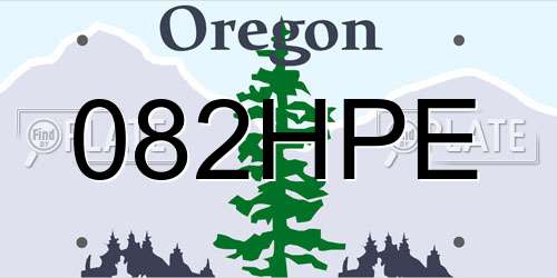082HPE Oregon License Plate