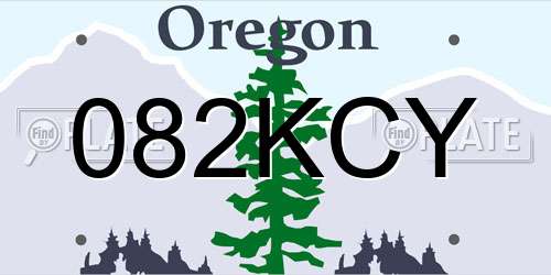 082KCY Oregon License Plate