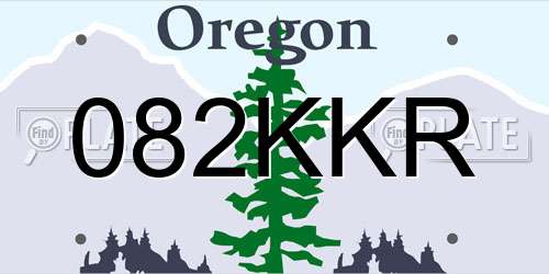 082KKR Oregon License Plate