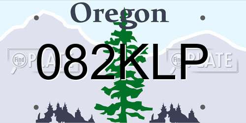 082KLP Oregon License Plate