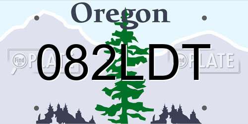 082LDT Oregon License Plate