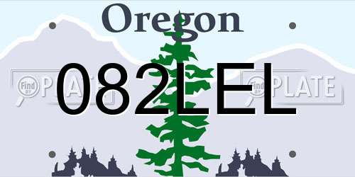 082LEL Oregon License Plate