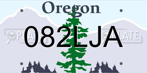 082LJA Oregon License Plate