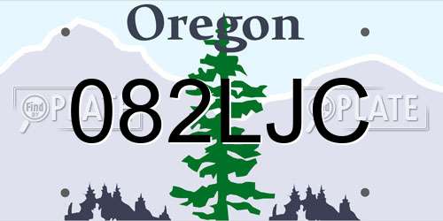 082LJC Oregon License Plate