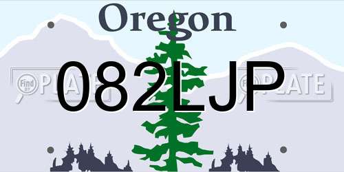 082LJP Oregon License Plate