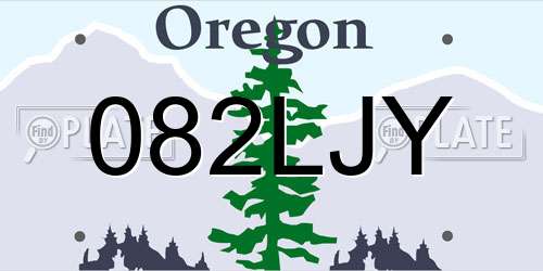 082LJY Oregon License Plate