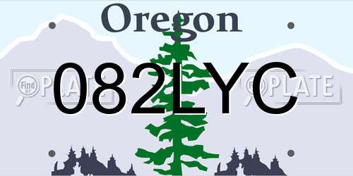 082LYC Oregon License Plate