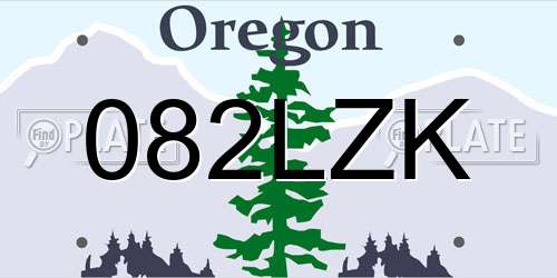 082LZK Oregon License Plate