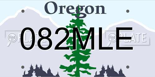 082MLE Oregon License Plate
