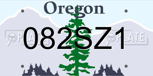 082SZ1 Oregon License Plate