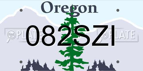 082SZI Oregon License Plate