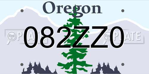 082ZZ0 Oregon License Plate