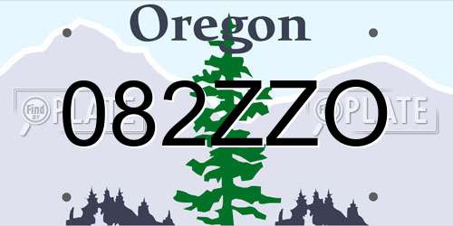 082ZZO Oregon License Plate