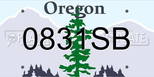 0831SB Oregon License Plate