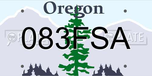 083FSA Oregon License Plate