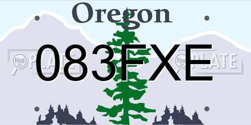 083FXE Oregon License Plate