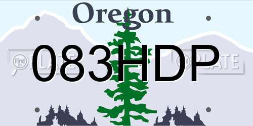083HDP Oregon License Plate