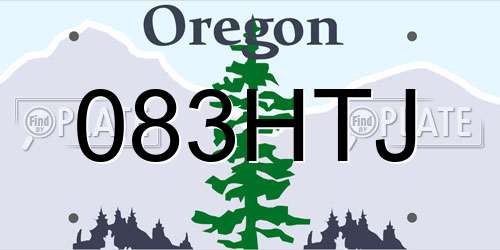 083HTJ Oregon License Plate