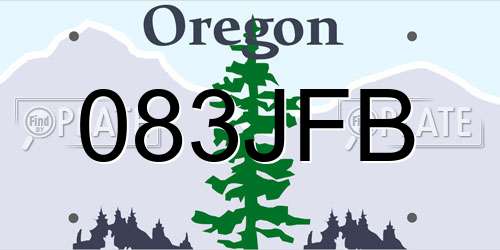 083JFB Oregon License Plate