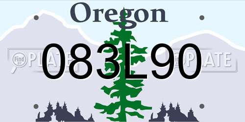083L90 Oregon License Plate
