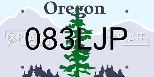 083LJP Oregon License Plate