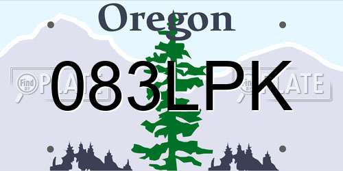 083LPK Oregon License Plate