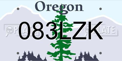 083LZK Oregon License Plate
