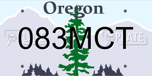 083MCT Oregon License Plate
