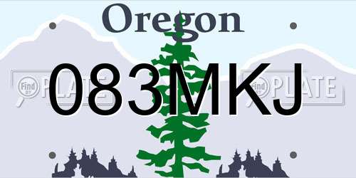 083MKJ Oregon License Plate