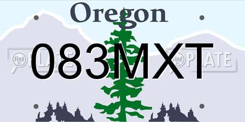 083MXT Oregon License Plate