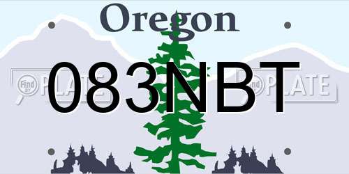 083NBT Oregon License Plate