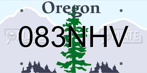 083NHV Oregon License Plate