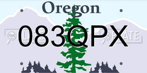 083QPX Oregon License Plate