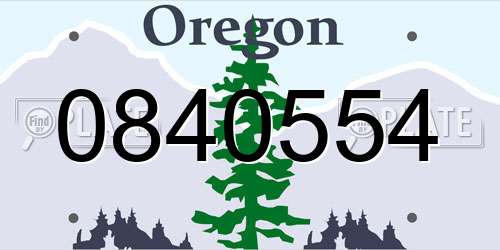 0840554 Oregon License Plate