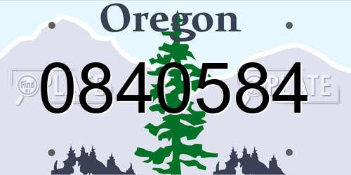 0840584 Oregon License Plate