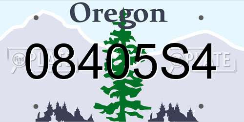 08405S4 Oregon License Plate