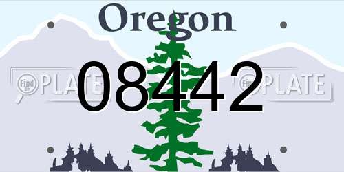 08442 Oregon License Plate