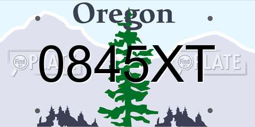0845XT Oregon License Plate