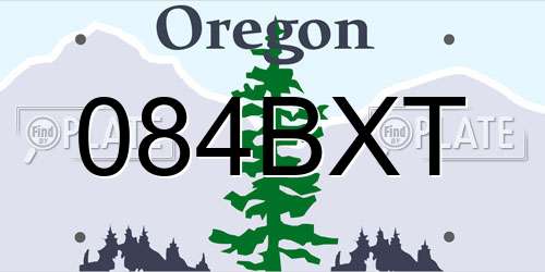 084BXT Oregon License Plate