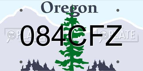 084CFZ Oregon License Plate