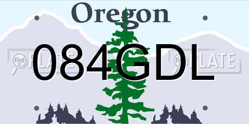 084GDL Oregon License Plate
