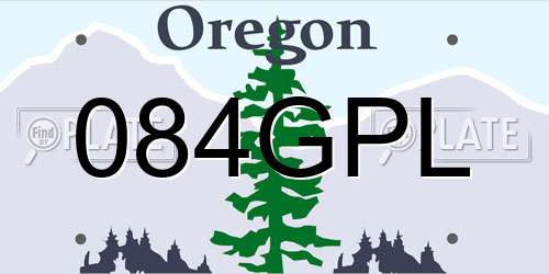 084GPL Oregon License Plate