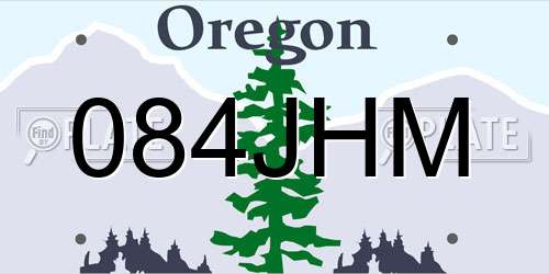084JHM Oregon License Plate