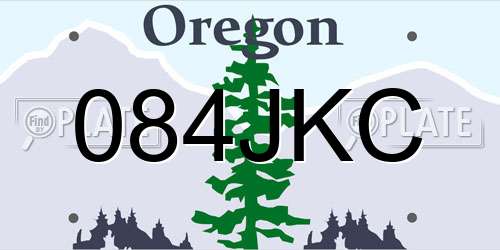 084JKC Oregon License Plate