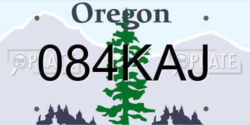084KAJ Oregon License Plate