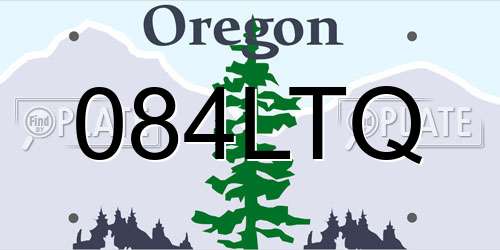 084LTQ Oregon License Plate
