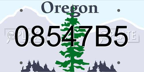 08547B5 Oregon License Plate
