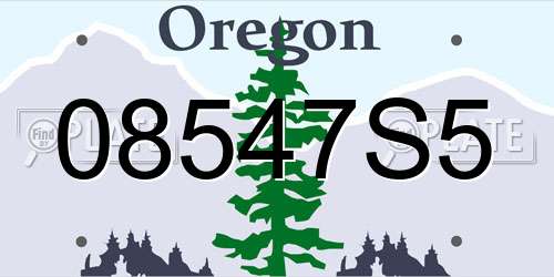 08547S5 Oregon License Plate