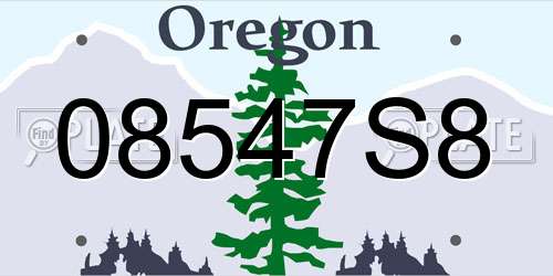 08547S8 Oregon License Plate