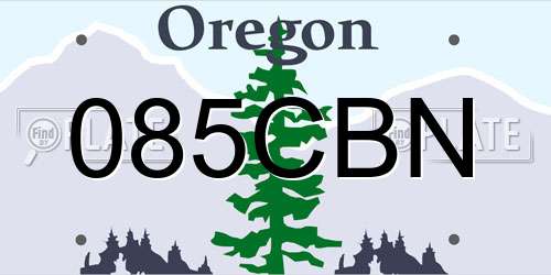 085CBN Oregon License Plate